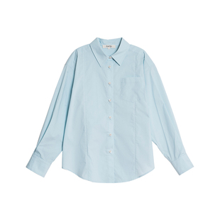 SimpleRetro多巴胺纯棉长袖法式衬衫女上衣百搭衬衣