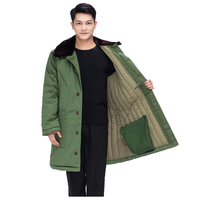 老式军大衣男女冬季加厚短款绿色棉大衣冷库防寒服户外劳保棉袄