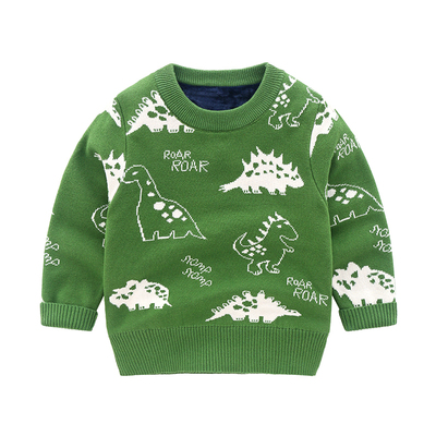 儿童加绒毛衣秋冬款打底洋气卡通