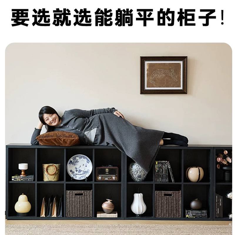 书架落地置物架客厅靠墙收纳柜格子储物柜柜子展示柜家用简易书柜