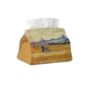 手绘油画艺术复古高级感纸巾盒客厅抽纸盒茶几餐桌装饰文艺纸巾套
