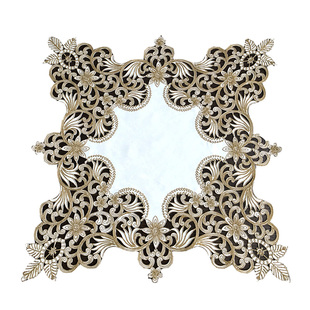 正方形桌布桌垫方几边几床头柜电脑空调盖巾布艺刺绣北欧祥云卷草