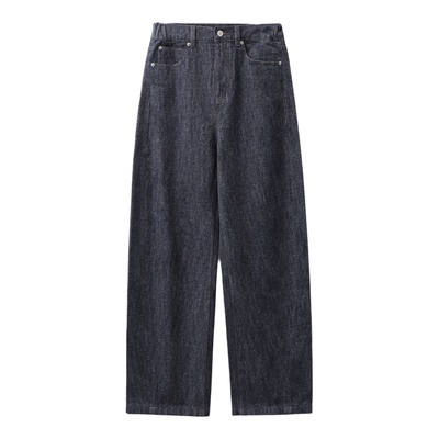 棉高克重外磨毛内起绒造型牛仔裤