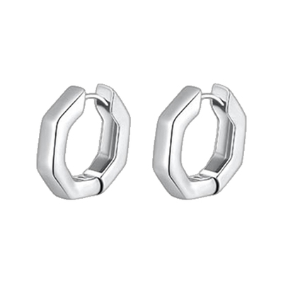 KITSH六边形粗边耳钉女小众ins基础冷淡风简约高级感几何耳环耳饰