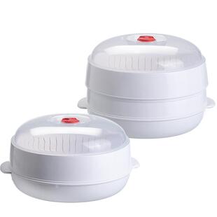 捷安玺微波炉加热专用蒸笼热饭菜容器皿馒头神器食品级双层饭盒盖