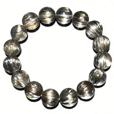 煦润银发晶魔鬼发猫眼顺发晶手链