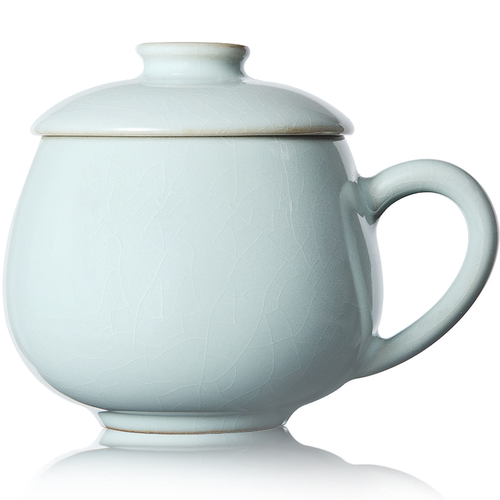 【谢师礼】雅瓷汝窑茶杯陶瓷办公室年轻人泡茶杯喝水杯高档小青杯