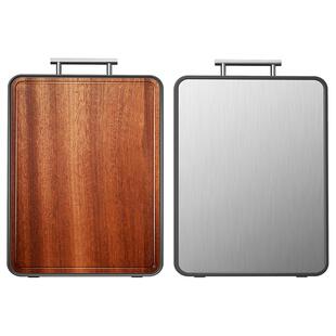 乌檀木菜板抗菌防霉家用不锈钢砧板占实木刀板粘板切菜板双面案板