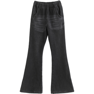 诺诺公主S1N初中生微喇牛仔裤女加绒保暖2026新款春秋青少年裤子