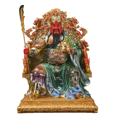 中式树脂关公立武财神摆件