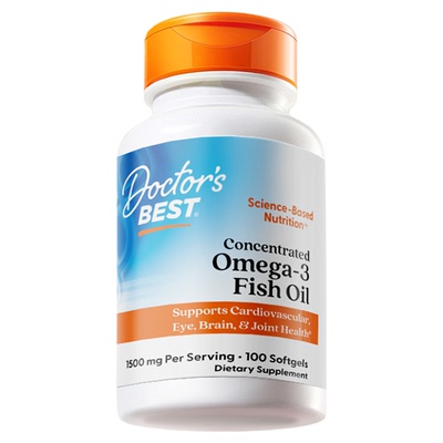Doctor'sBest多特倍斯高纯度深海鱼油1500mg成人补脑欧米伽omega3