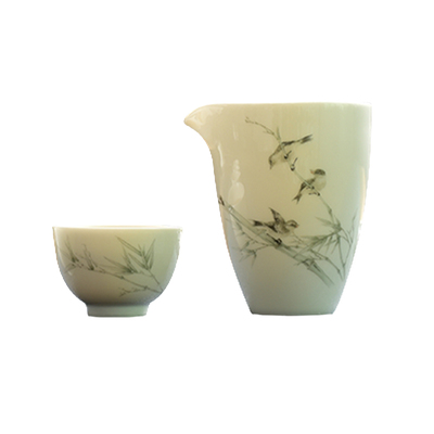 古镇陶瓷茶具盖碗简约功夫套组