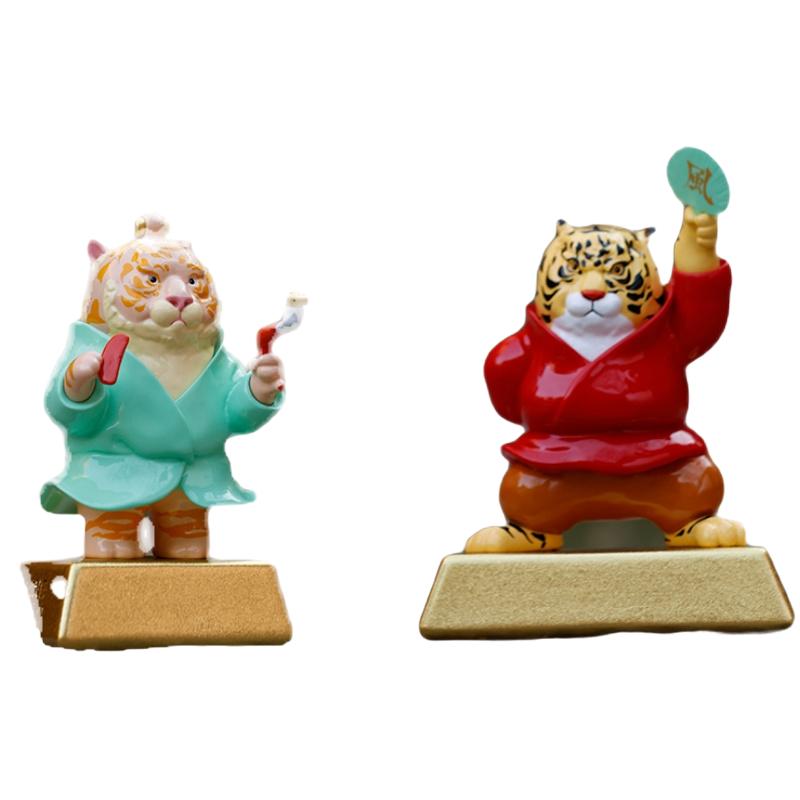 稀奇艺术联名文那金砖虎轻奢摆件