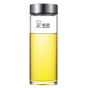 希诺玻璃杯单层加厚男商务便携家用办公定制礼品车载耐高温水杯