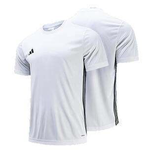 阿迪达斯足球球衣男跑步训练运动吸汗T恤透气印字组队短袖比赛服