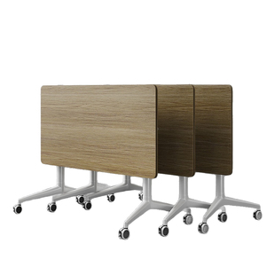 折叠培训桌可移动拼接会议桌 会议室办公开会桌椅 面试长方形桌子