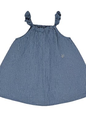 女童夏季格子吊带A字连衣裙