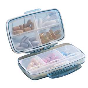 方便药盒7天老人分药盒一周大容量乐扣密封药品维生素收纳盒提醒