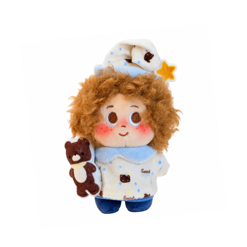日本BOOKOFF星星睡衣爆炸头娃娃挂件公仔毛绒包包挂件钥匙扣礼物