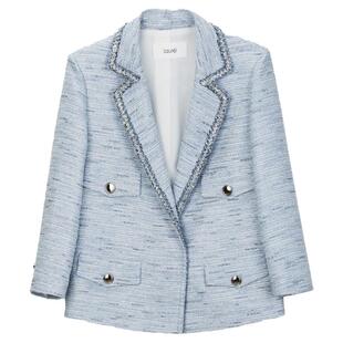 【小香风】Laurel劳芮秋粗花呢航海短款西装外套LWD346T10600