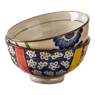 复古日式饭碗家用陶瓷釉下彩个人专用高颜值小碗好看精致吃米饭碗