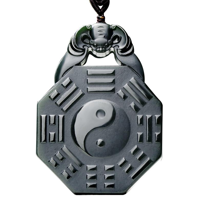 牌子挂件天然吊坠八卦新疆和田玉