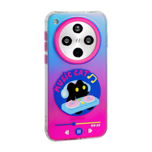 GGSHARE唱片猫手机壳适用oppoFindx8手机套磁吸支架防摔磨砂x8ultra保护壳女款原创设计新款超好看手腕绳防丢