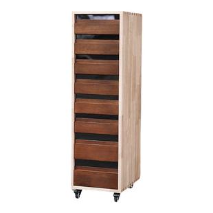 八斗柜实木斗柜窄边抽屉柜卧室收纳柜缝隙柜子复古多层置物柜移动