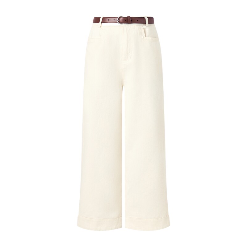 【100%棉】GOLDEN BEAR/金熊女装2026夏季新品经典九分直筒休闲裤
