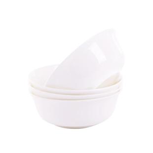 4个纯白中式骨瓷6寸面碗泡面碗陶瓷餐具家用大瓷碗汤碗饭碗吃面碗