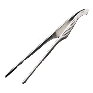 日本进口GLOBAL具良治不锈钢夹钳厨房家用镊子食品拔毛尖嘴夹30cm