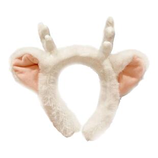 新款可爱鹿角洗脸发箍女敷面膜化妆束发带高弹力毛绒头箍头饰发饰