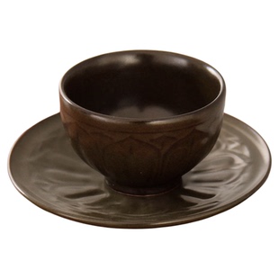 耀州窑仿唐代茶叶末釉青瓷手工茶道茶具粗陶陶瓷复古茶杯主人杯