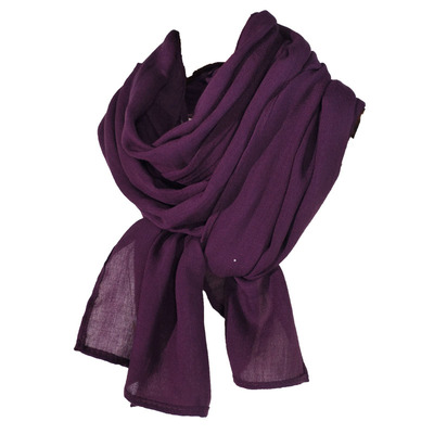 纯色棉麻围巾女细窄长条秋冬围脖