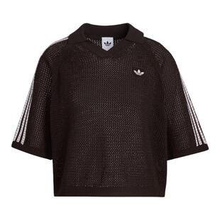 adidas阿迪达斯三叶草女子POLO衫运动韩版休闲针织短袖T恤KE0198