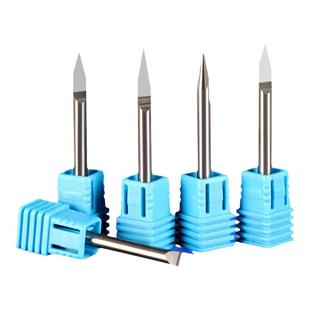 威特钨钢3.175金属平底尖刀雕刻刀铝不锈钢雕刻刀数控雕刻机刀头