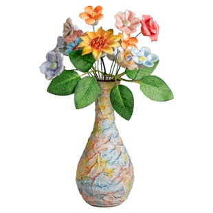 景德镇陶瓷花瓶马卡龙色艺术摆件陶瓷永生花家居饰品创意礼物花器