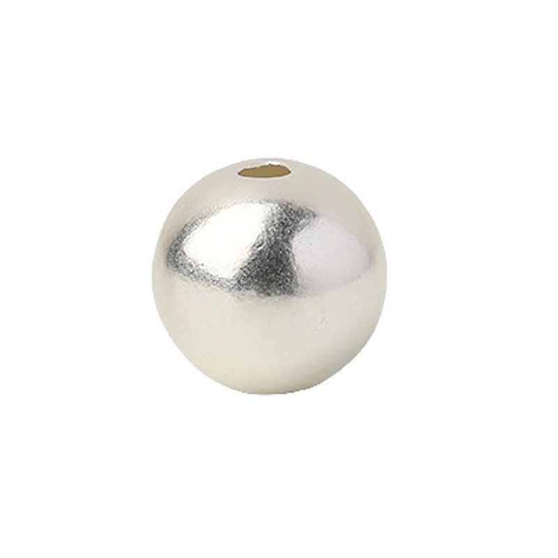 999足银按克珠子散珠光珠纯银圆珠编绳配件亮面小银珠串珠DIY材料