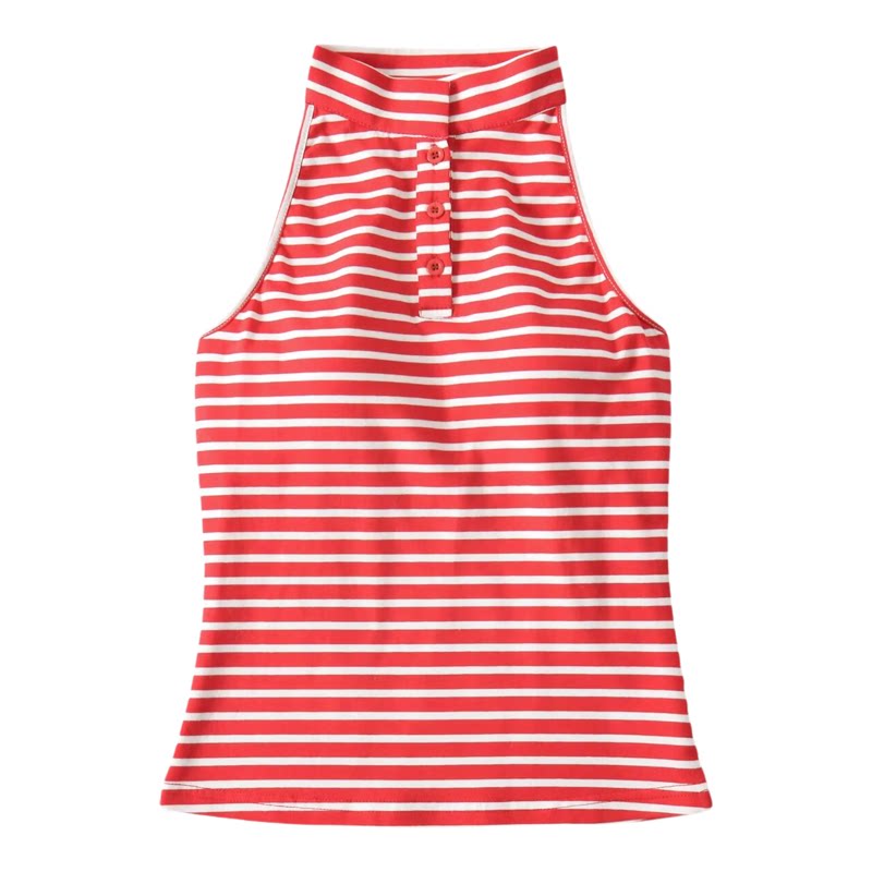 夏季韩系显瘦半高领挂脖背心女