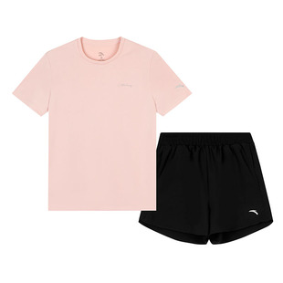 安踏粉色运动套装女2026新款夏季初中生体测跑步中考体育运动服女