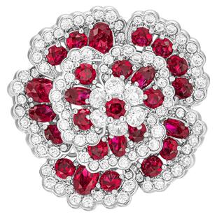 杜丽花园DULY法国高档轻奢胸针品牌鸽血红玫瑰送礼品配饰节日礼物