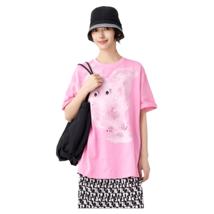 古木夕羊设计感印花T恤女夏季新品短袖圆领上衣GS430092006