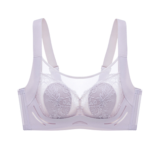 桑扶兰无钢圈文胸宽肩带防凸点2026春大胸显小防下垂显瘦内衣女