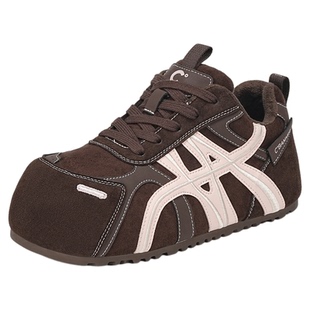 千百度复古拼色德训鞋女冬加绒系带松糕百搭厚底休闲运动鞋女棉鞋