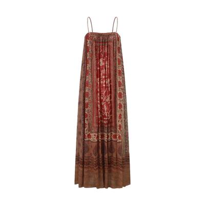 Into The East己印印花吊带连衣裙