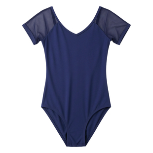 女童舞蹈服短袖牛奶丝芭蕾舞体服练功服连体训练体操服儿童演出服