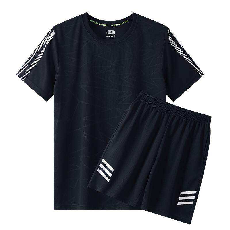 新款冰丝速干球服圆领短袖短裤