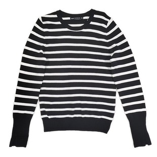 条纹针织衫女套头毛衫撤柜款白领学生日常通勤百搭四季内搭外穿