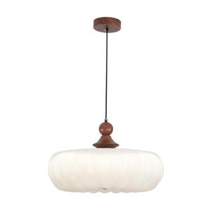 雷士照明床头小吊灯法式中古风宋氏美学胡桃木色奶油风吧台吊线灯