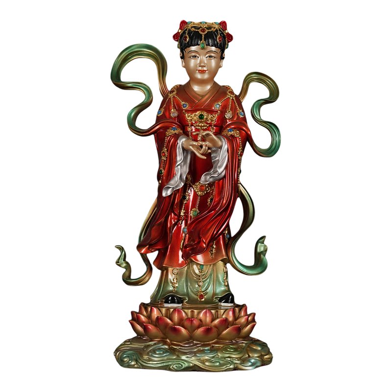 纯铜佛像金童玉女善财童供奉摆件